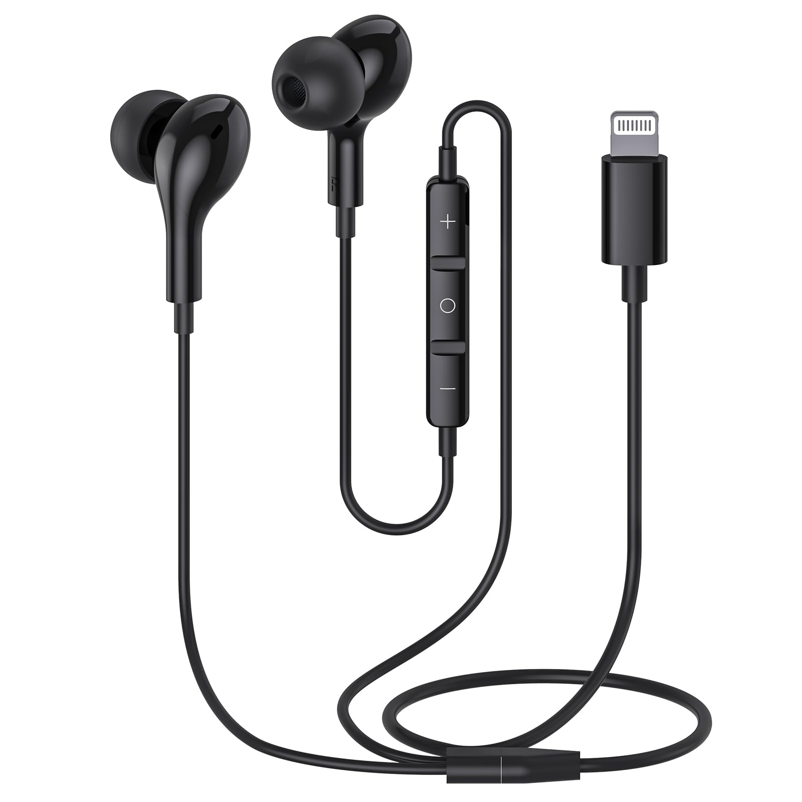 Guguearth front view of earphones showing clean design and reliable plug-in use