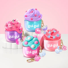 Gui Gui Lil' Pawfect butter slime stretching to show creamy texture and easy knead benefit