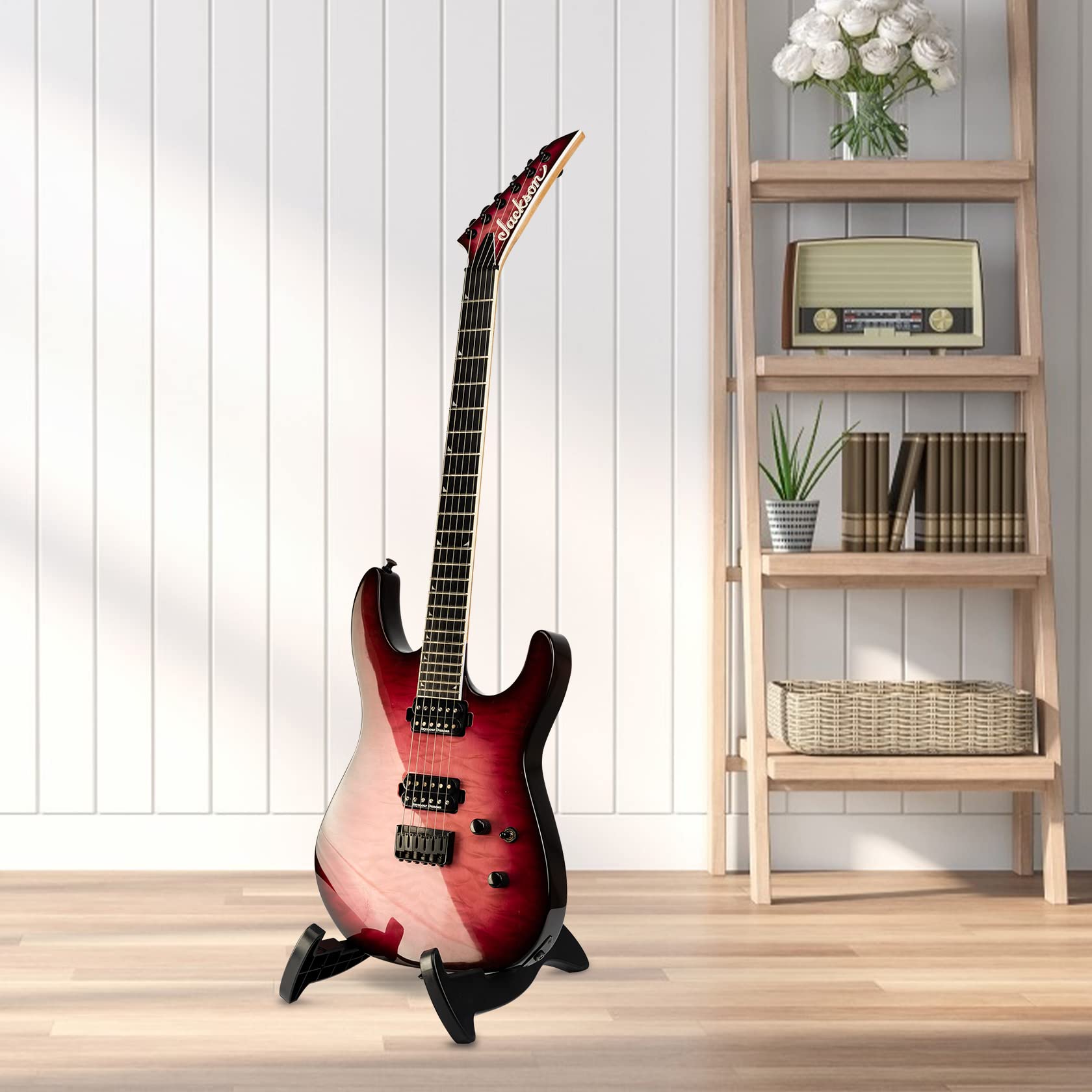 GUITTO stand on a small stage near amp for quick gig setup benefit