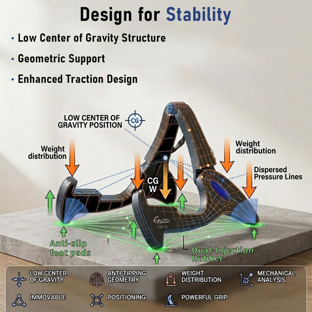 GUITTO reinforced metal joint and lock for secure support and durability