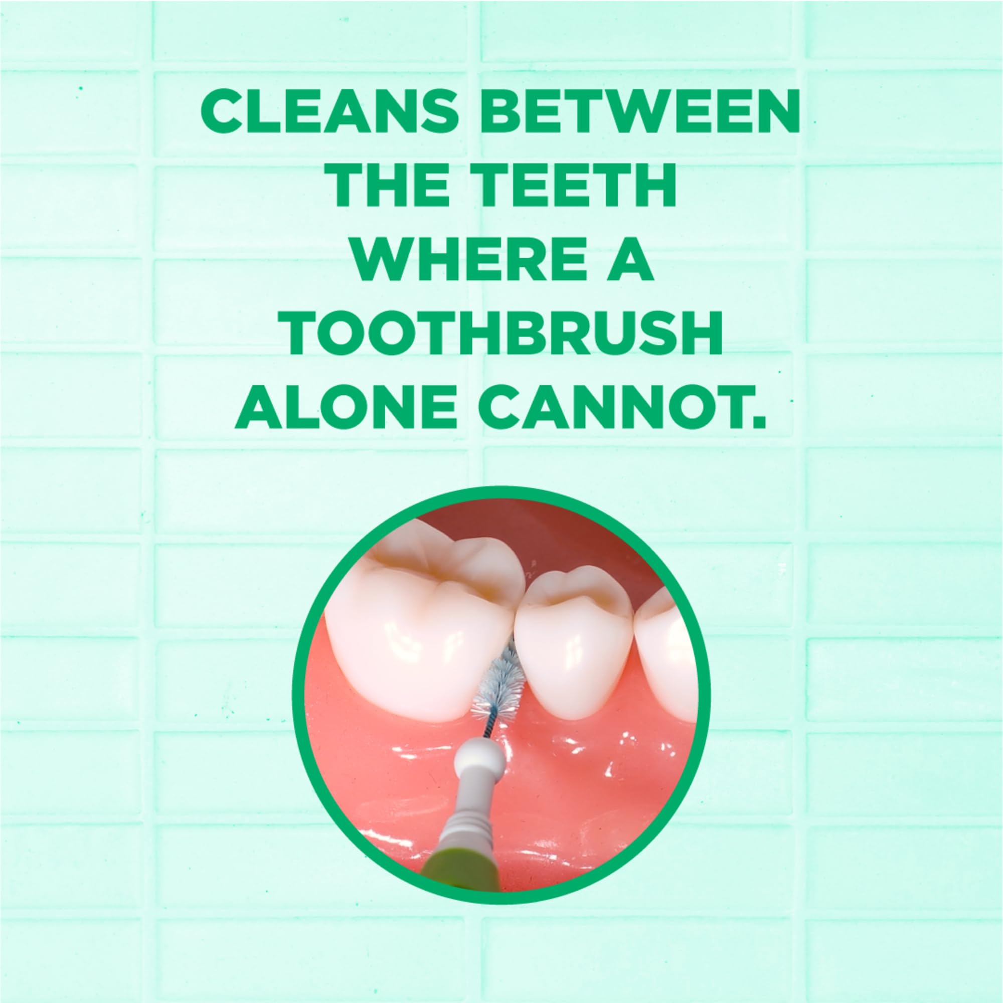 Close-up of GUM Proxabrush bristles showing coated triangular bristles for improved cleaning