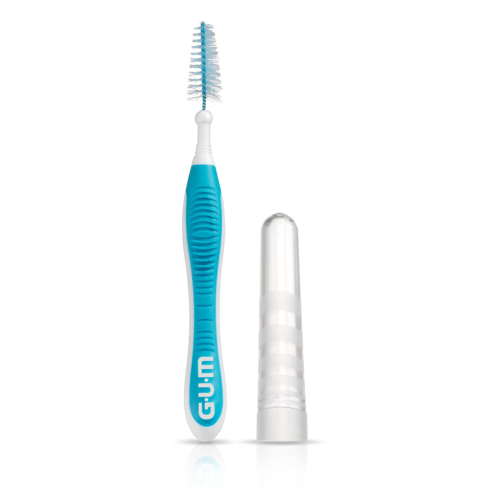 GUM Proxabrush cleaning around braces to protect appliances