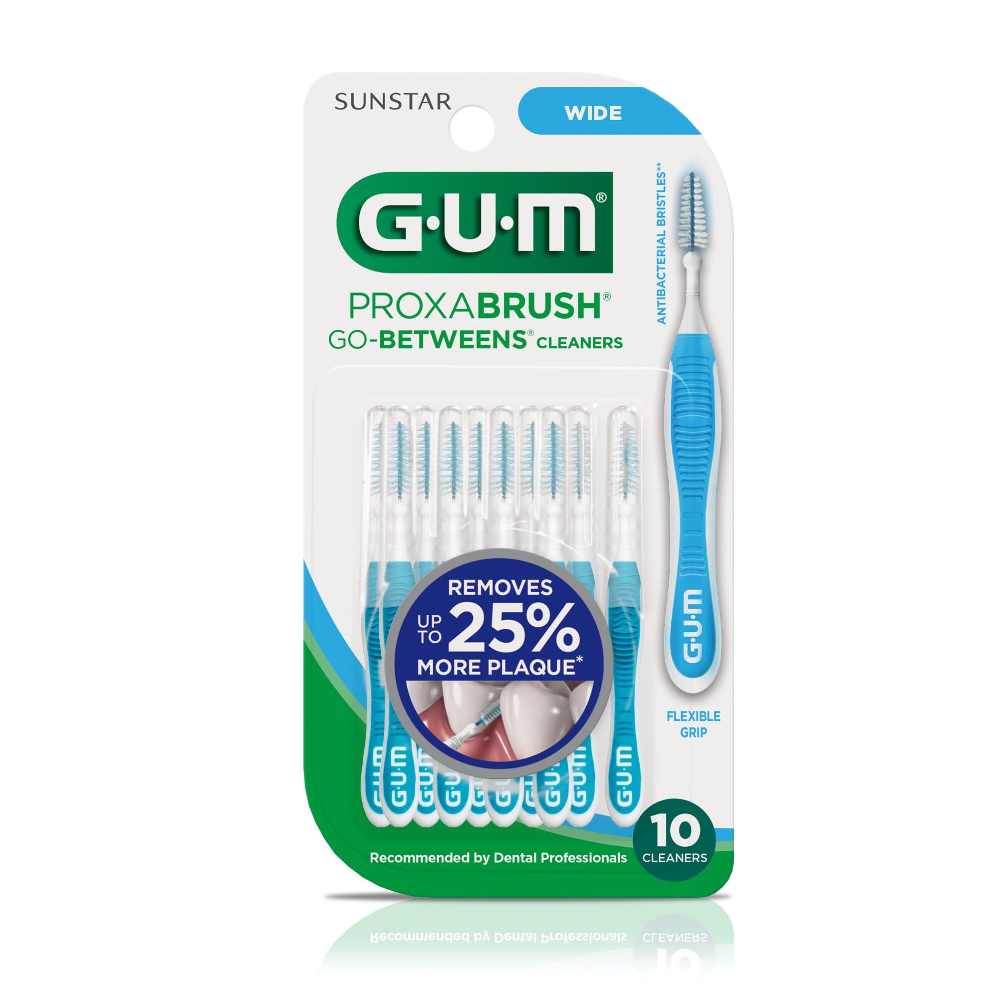 GUM Proxabrush next to a coin to show compact travel size