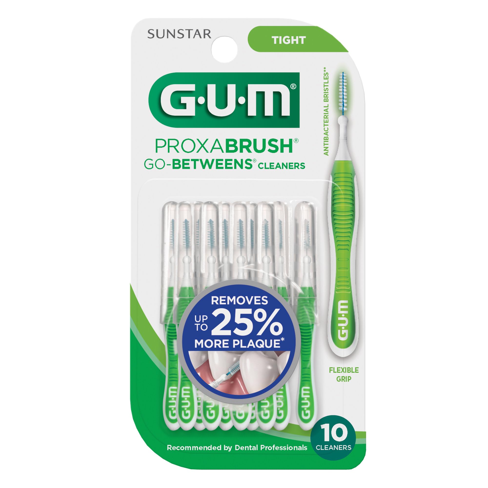 GUM Proxabrush stored with travel cap in purse for hygienic portability benefit