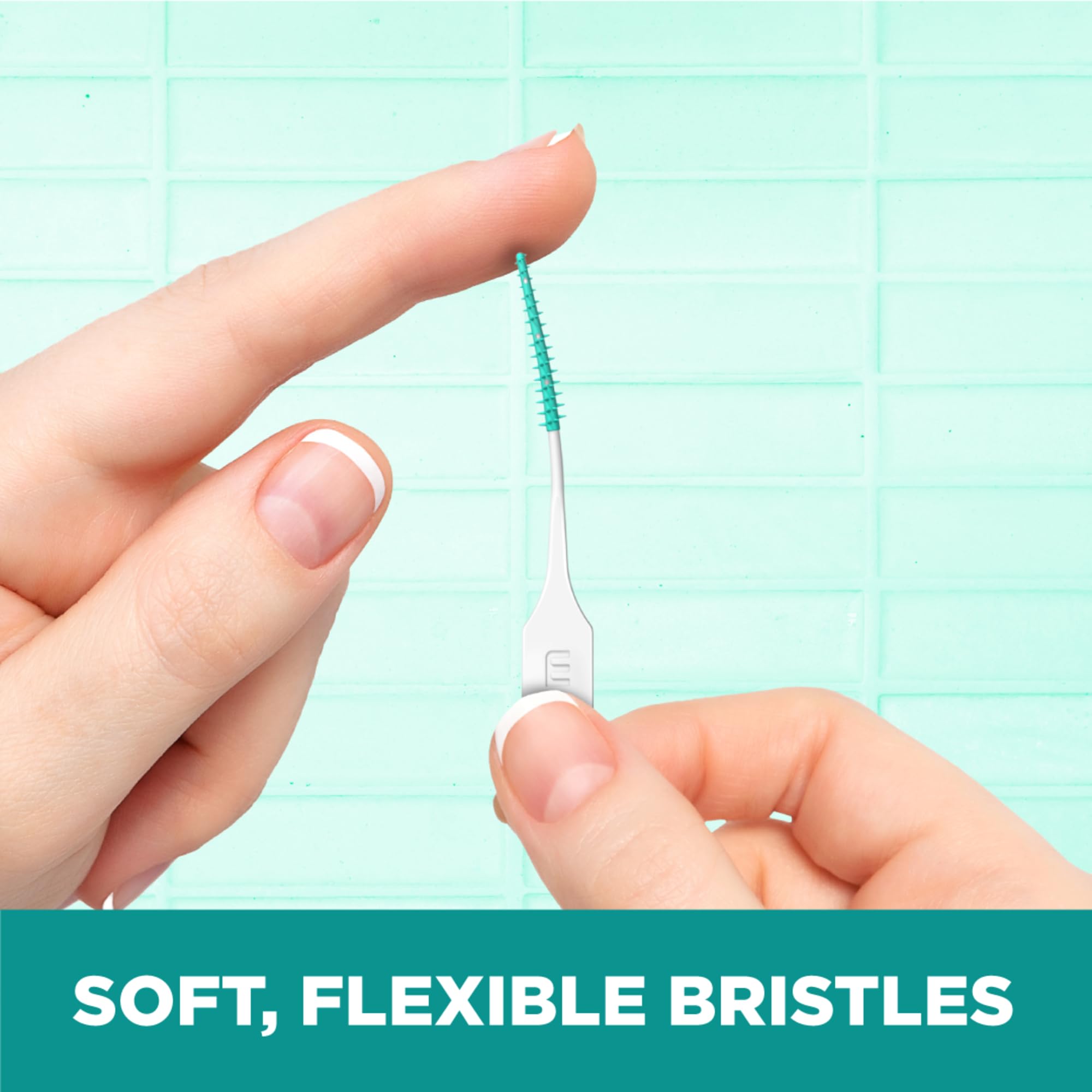 GUM pick cleaning around braces showing safe appliance care