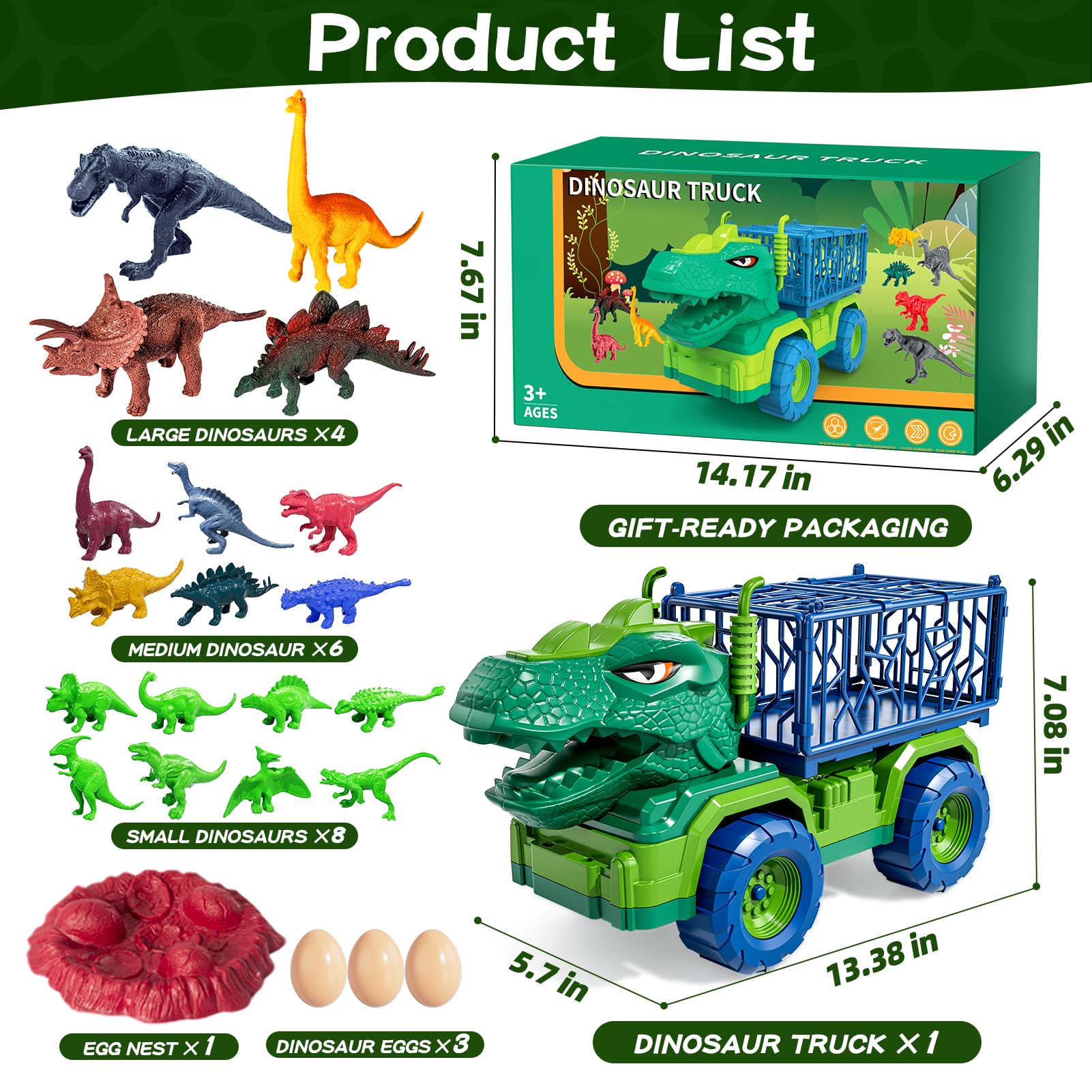 Guminnara trailer open cage demonstrating storage and display benefit for dinosaurs