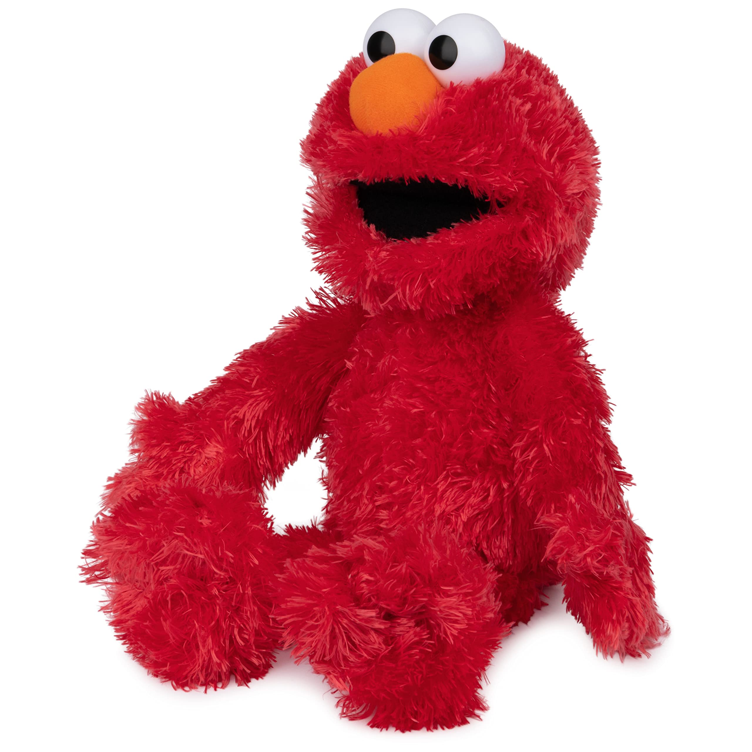 GUND Elmo full body next to couch showing ideal hug size