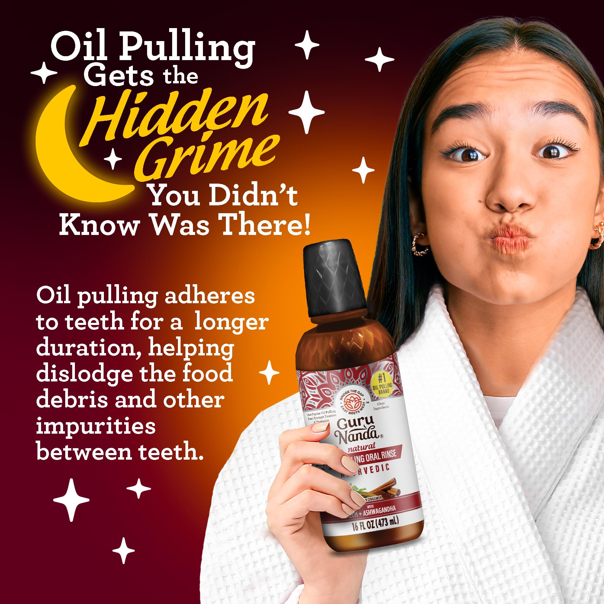 GuruNanda oil texture close-up showing smooth glide benefit for swishing
