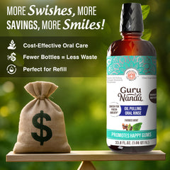 Close-up of GuruNanda CocoMint ingredients and essential oil blend