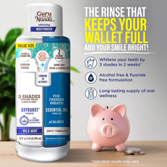 GuruNanda label close-up highlighting ingredients and clean-mouth benefit