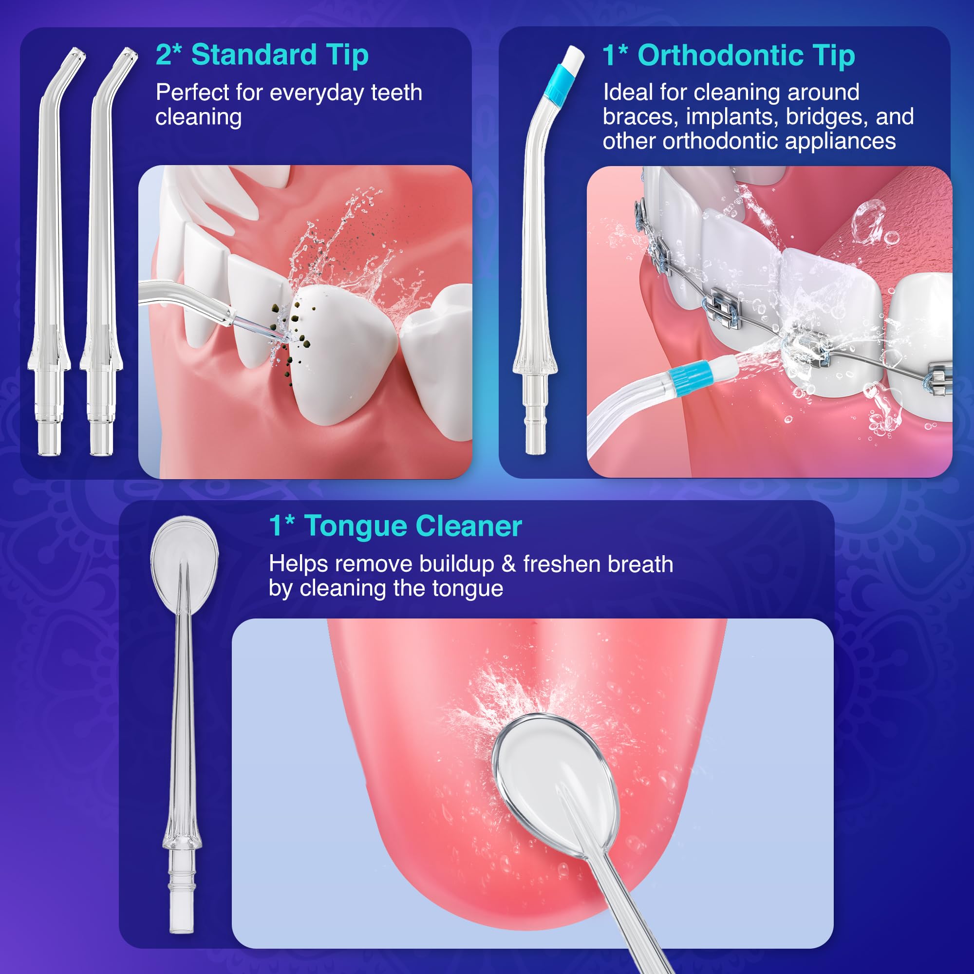Person using GuruNanda water flosser demonstrating effective interdental cleaning