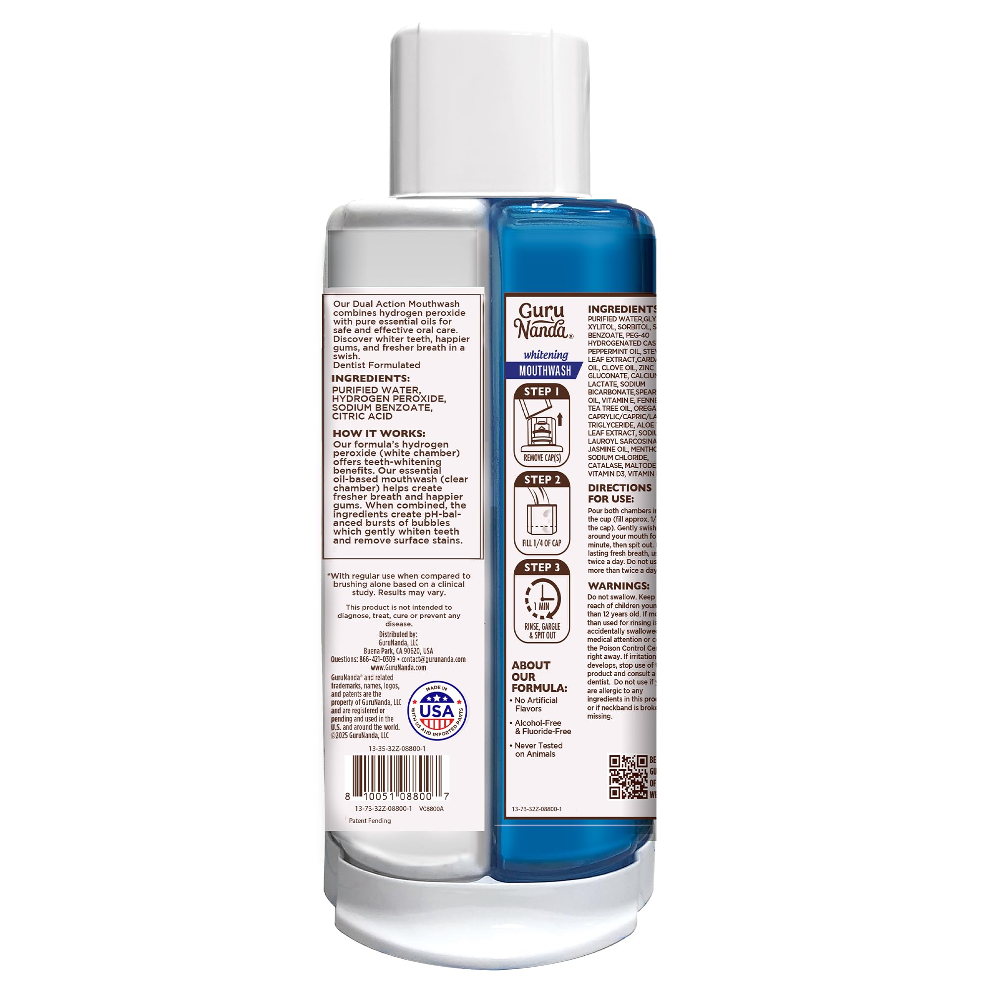 GuruNanda on bathroom shelf lifestyle shot implying daily routine benefit