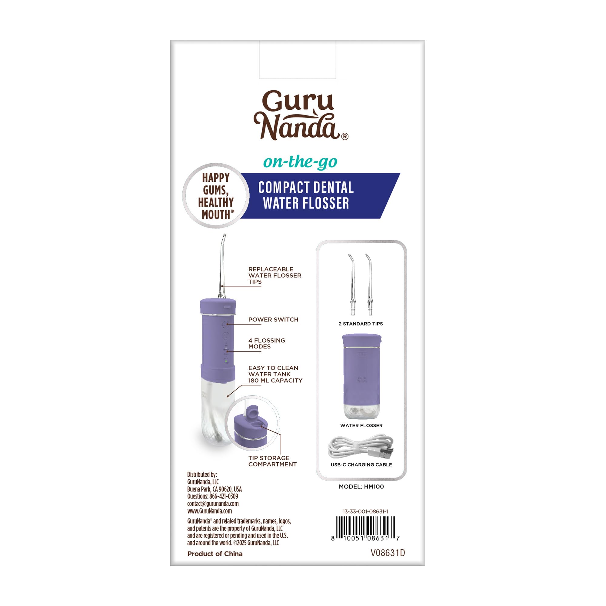 GuruNanda timer display and control buttons showing guided flossing routine benefit