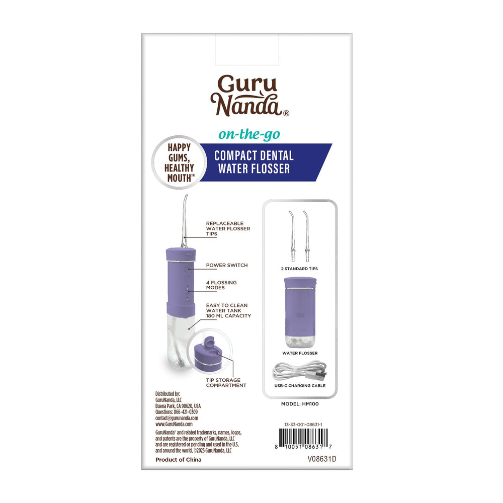 GuruNanda timer display and control buttons showing guided flossing routine benefit