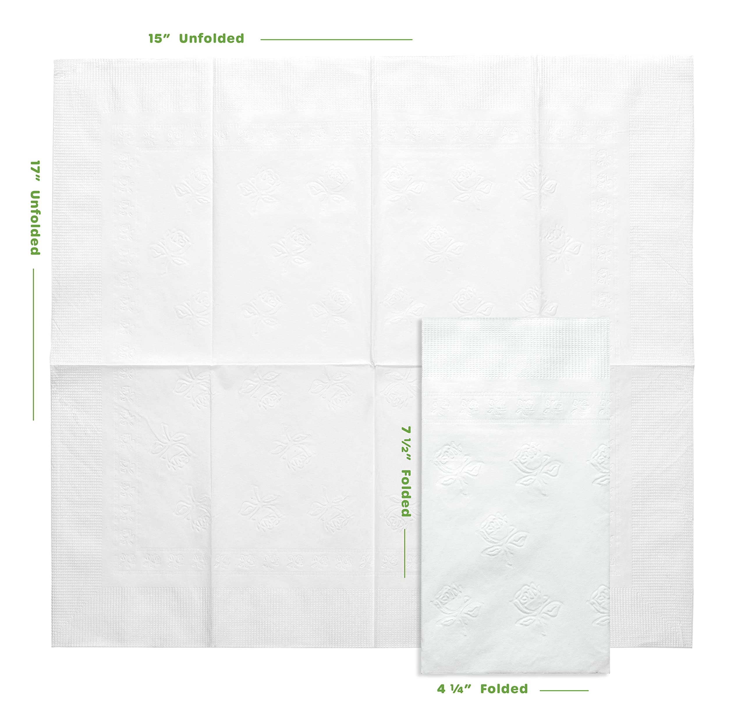 GUSTO folded napkin close-up highlighting neat 1/8 fold for place settings