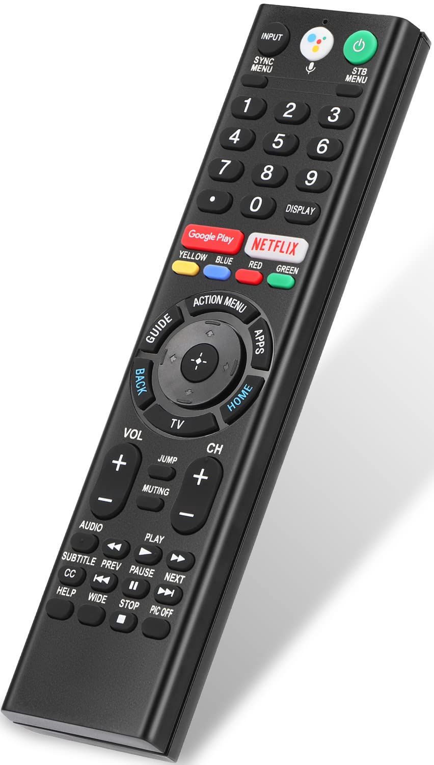 Gvirtue remote front view showing full button layout and easy navigation benefit