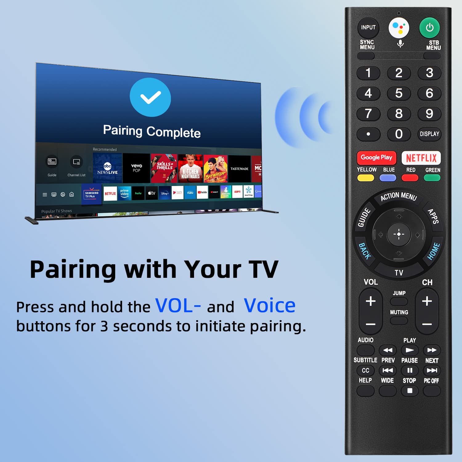 Gvirtue remote in hand to show scale and ergonomic handling benefit