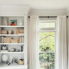 GXOACKJ installed with grommet curtain demonstrating smooth glide and neat look