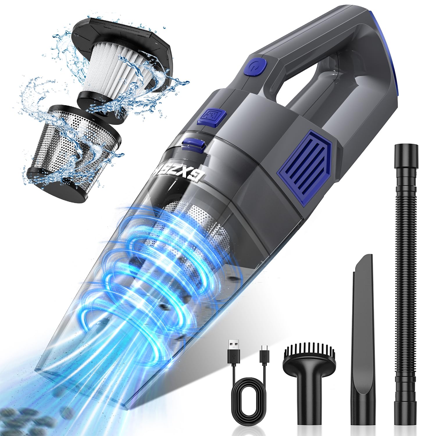Gxzsk front view handheld vacuum showing compact design and strong performance