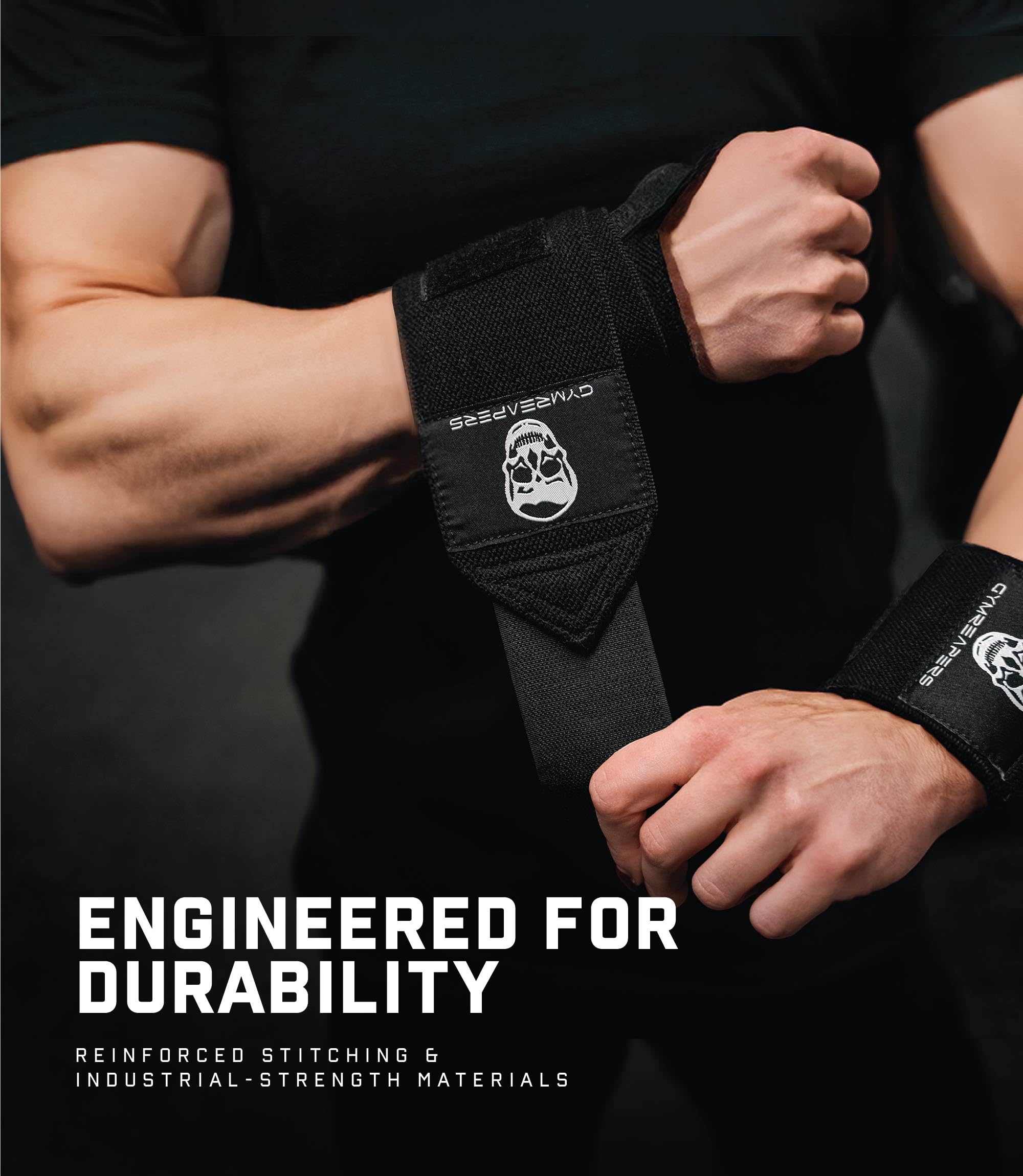 Gymreapers full 18-inch strap laid out to show true-to-size length benefit