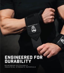 Gymreapers full 18-inch strap laid out to show true-to-size length benefit