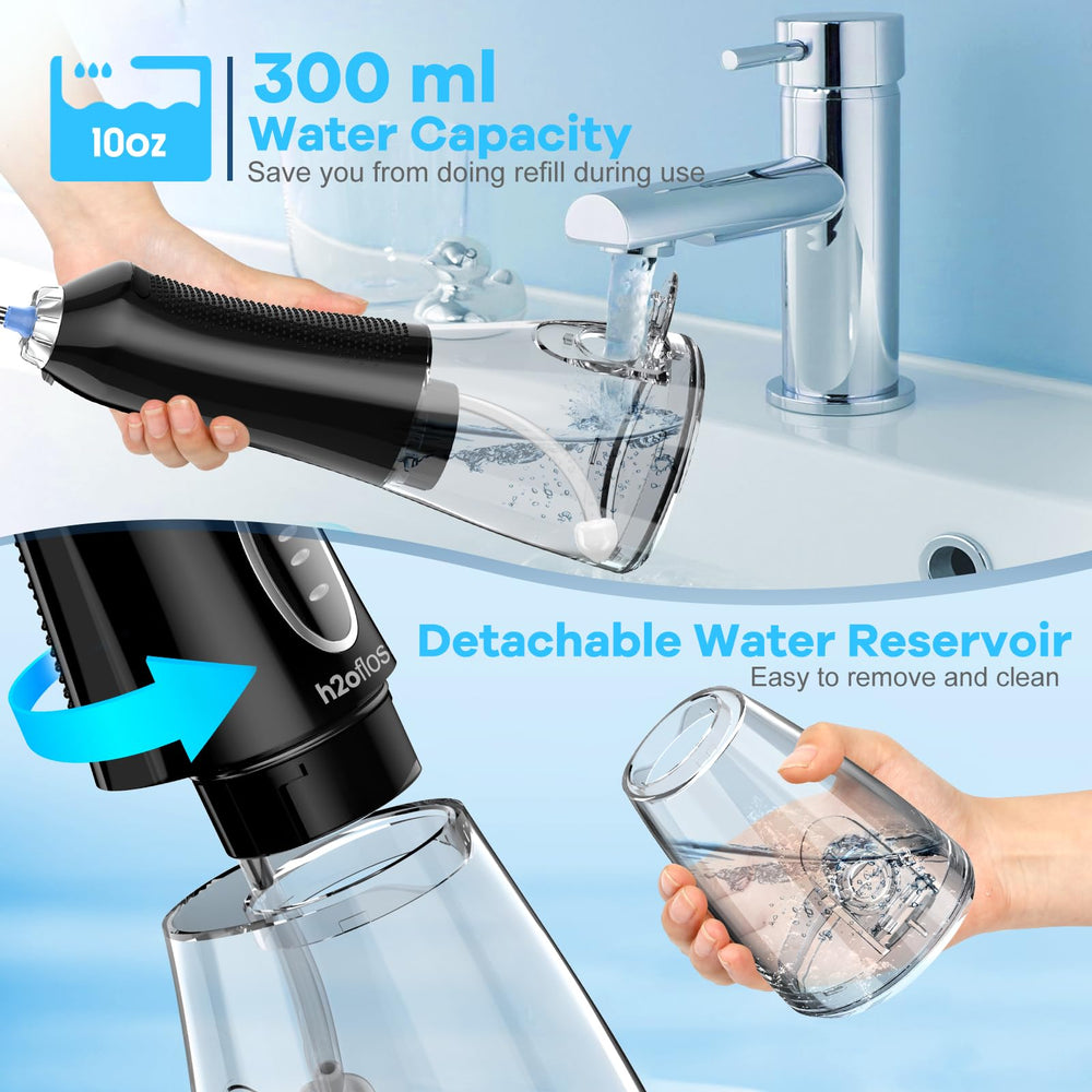 H2ofloss rotatable nozzle close-up showing 360-degree tip for precise reach