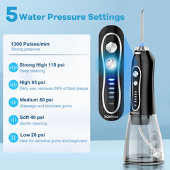 H2ofloss side profile with visible 300ml tank demonstrating extended capacity