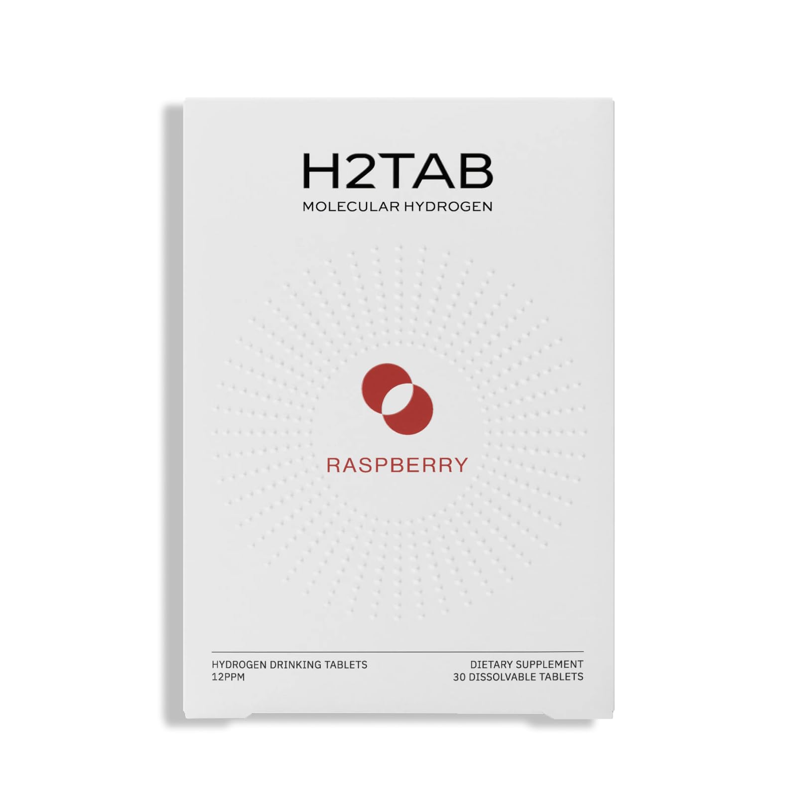 H2Tab front packaging showing 30-count and portability benefits