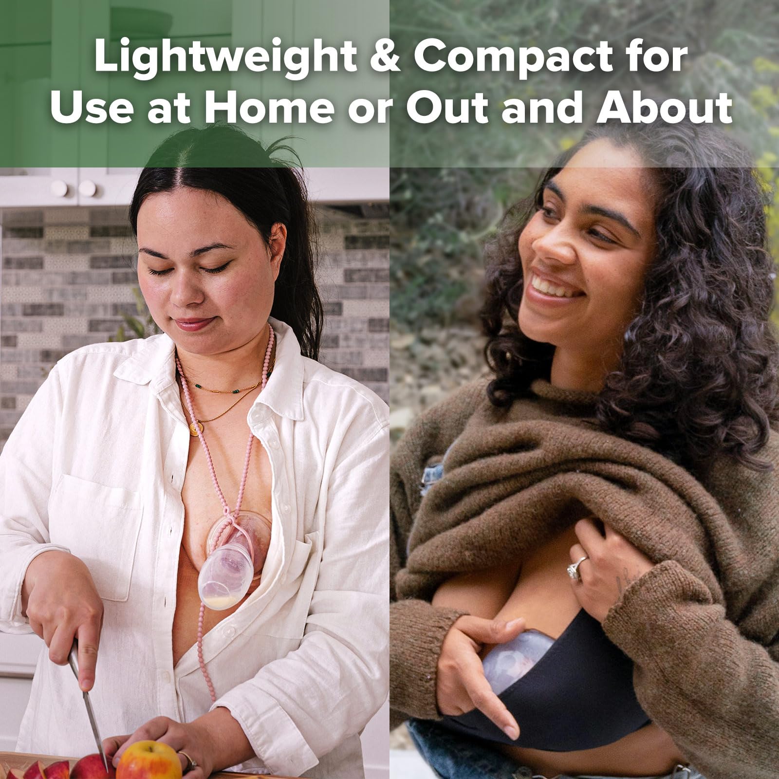 haakaa ladybug inside bra demonstrating discreet comfortable fit