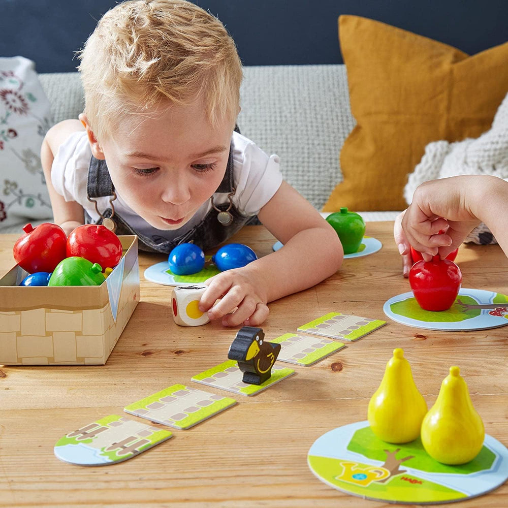 HABA First Orchard raven figure detail emphasizing engaging game antagonist