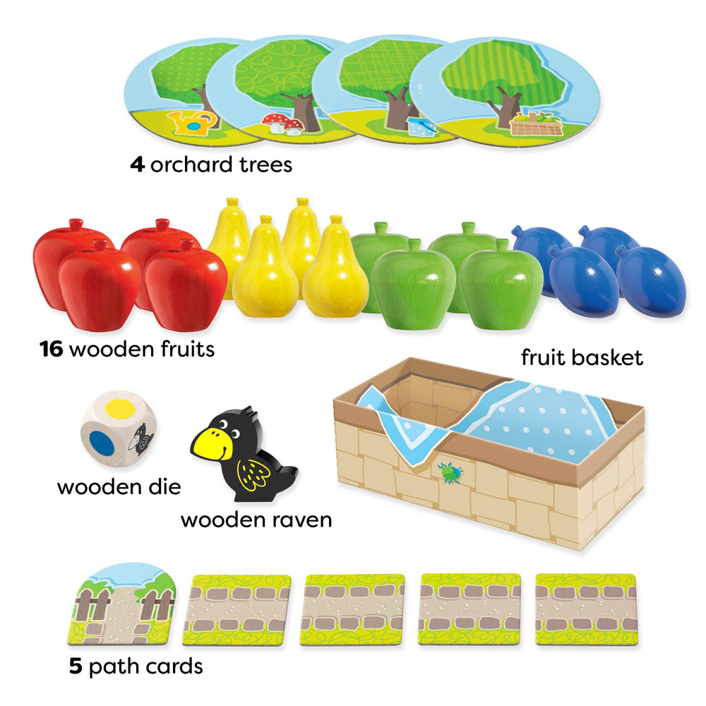 HABA First Orchard wooden fruit detail highlighting smooth edges and bright colors