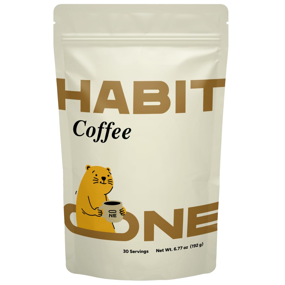 HABIT ONE front packaging showing clean label and serving count benefit
