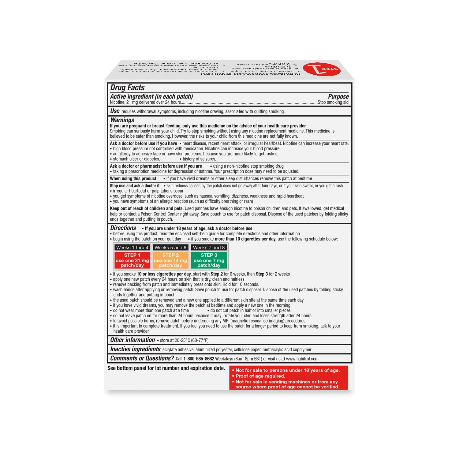 Habitrol patch close-up texture highlighting thin adhesive and comfortable wear