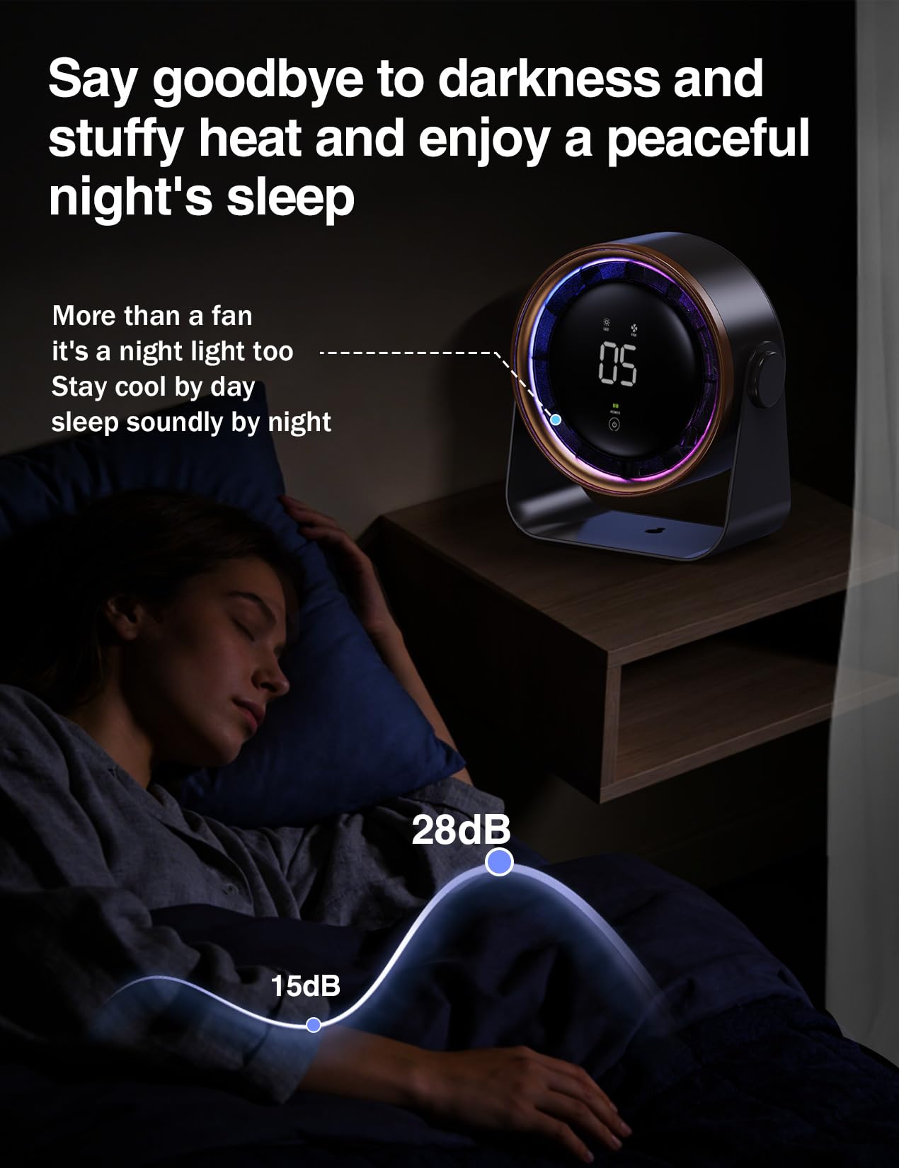 HAGEDAWN led nightlight mode glowing softly and providing gentle ambient lighting