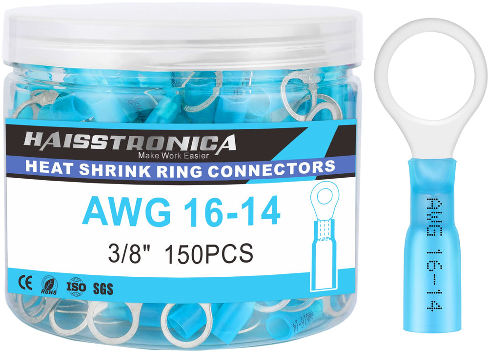 haisstronica front packaging showing 150 blue terminals and clear labeling benefits quick selection