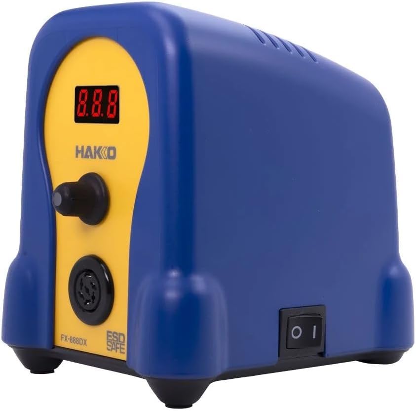 Hakko rotary dial detail highlighting tactile knob and parameter lock benefit
