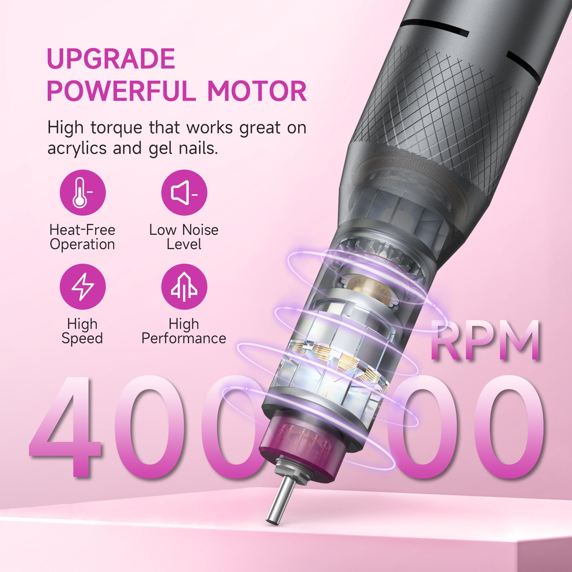 Halmai handpiece closeup highlighting lock design for secure bit changes