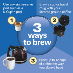 Hamilton Beach FlexBrew Trio control panel close-up with easy-touch programming