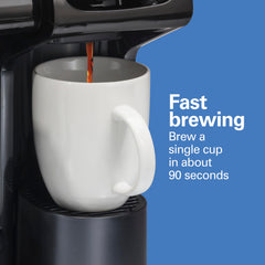 Hamilton Beach FlexBrew Trio 12-cup glass carafe highlighting full-pot brewing capacity