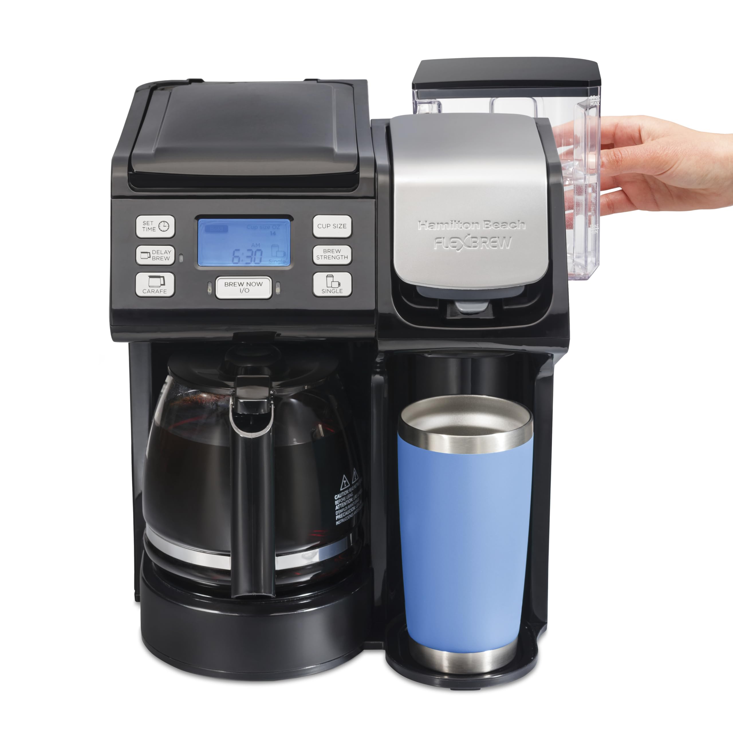 Hamilton Beach FlexBrew Trio in kitchen lifestyle setting showing everyday use benefits