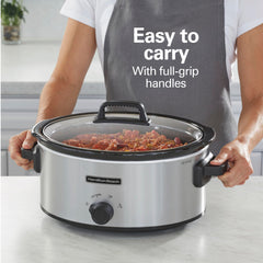 Hamilton Beach tempered glass lid detail for steam visibility and better cooking control