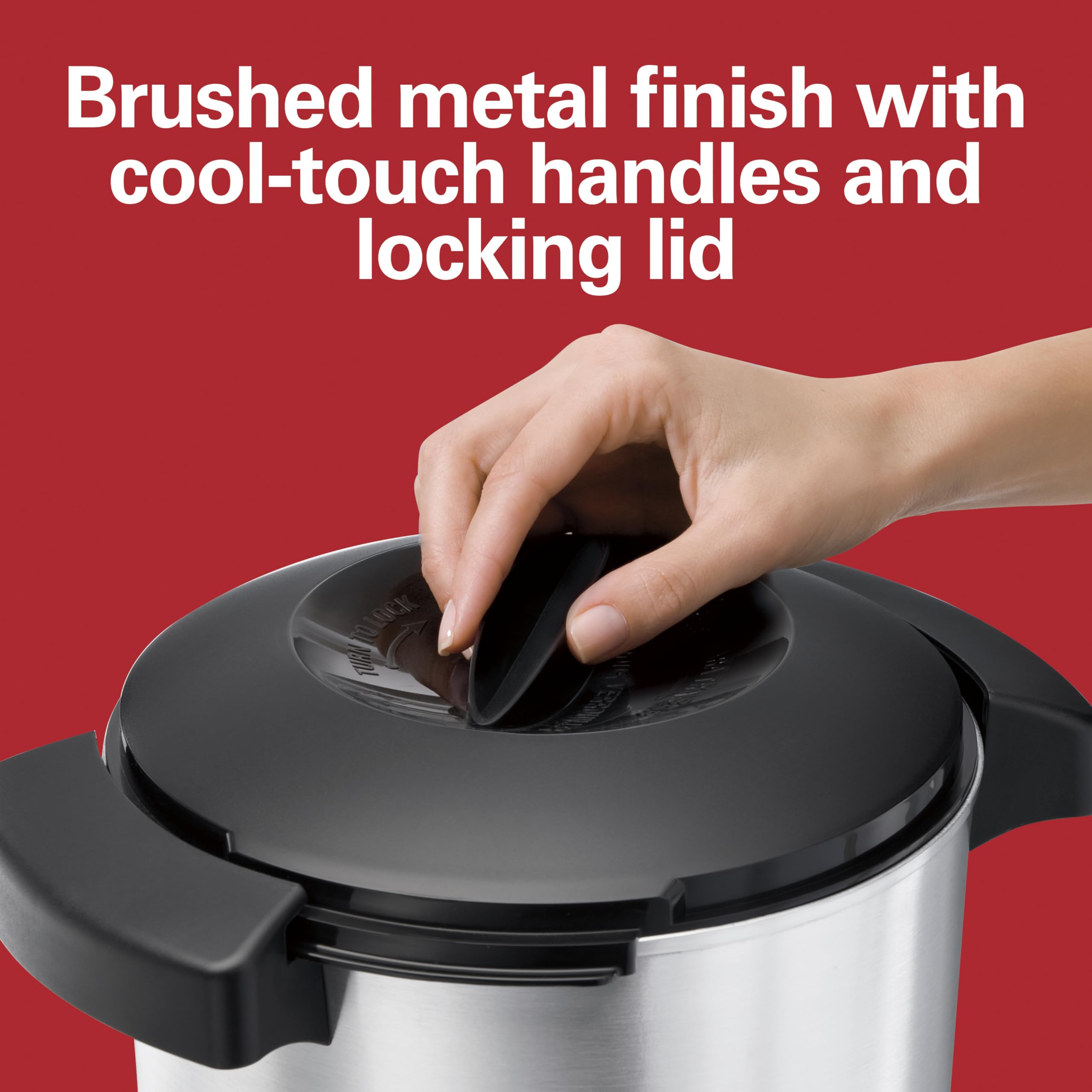 Hamilton Beach removable brew basket close-up for simple dishwasher cleaning