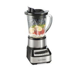 Hamilton Beach front view showing blender and glass jar for versatile blending