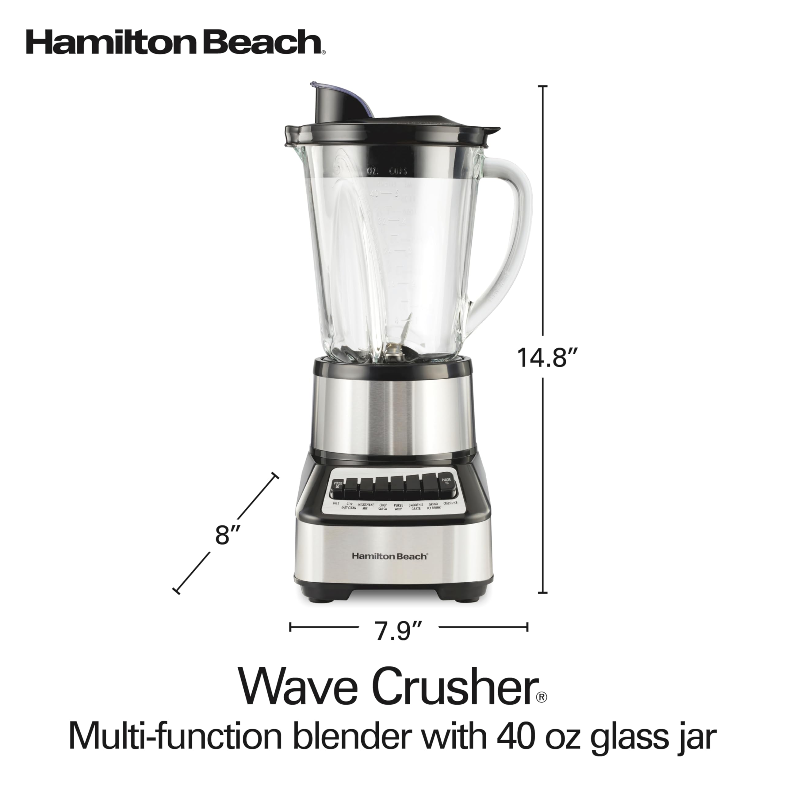 Hamilton Beach blender on kitchen counter blending drinks for everyday use