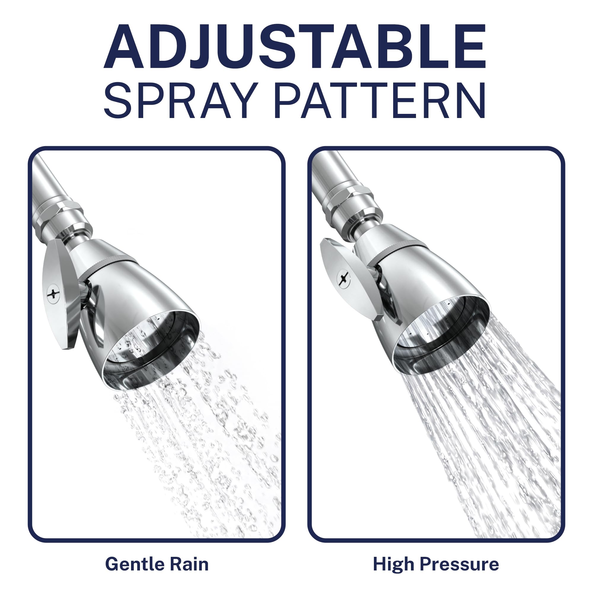 HammerHead Showers installed on shower arm shows easy screw-on installation benefit