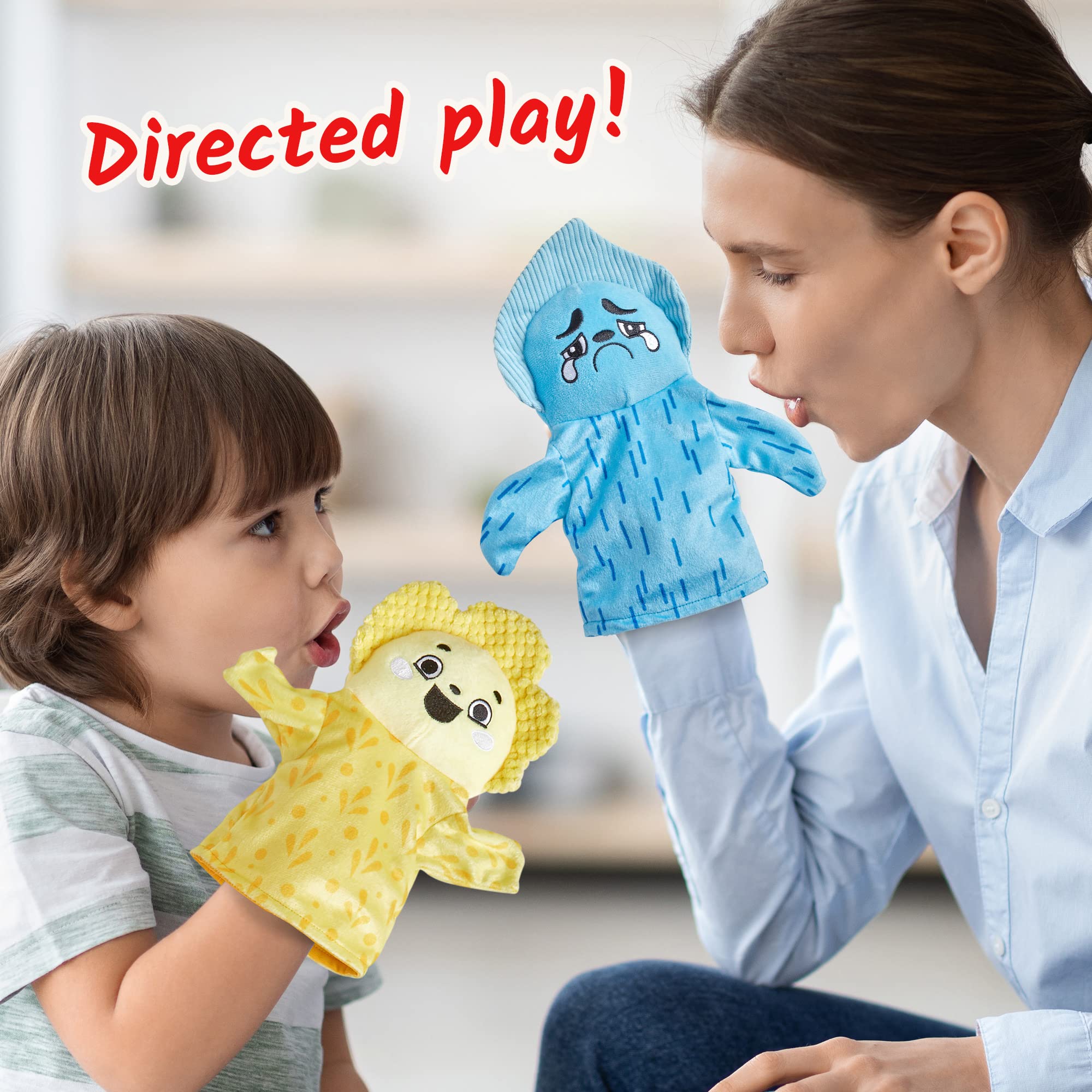 hand2mind puppets in child's hands demonstrating small-hand fit