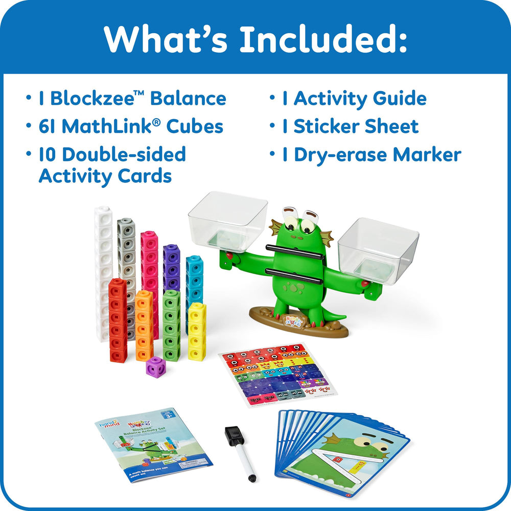 hand2mind Numberblocks close-up of Blockzee balance mechanism for clear comparison