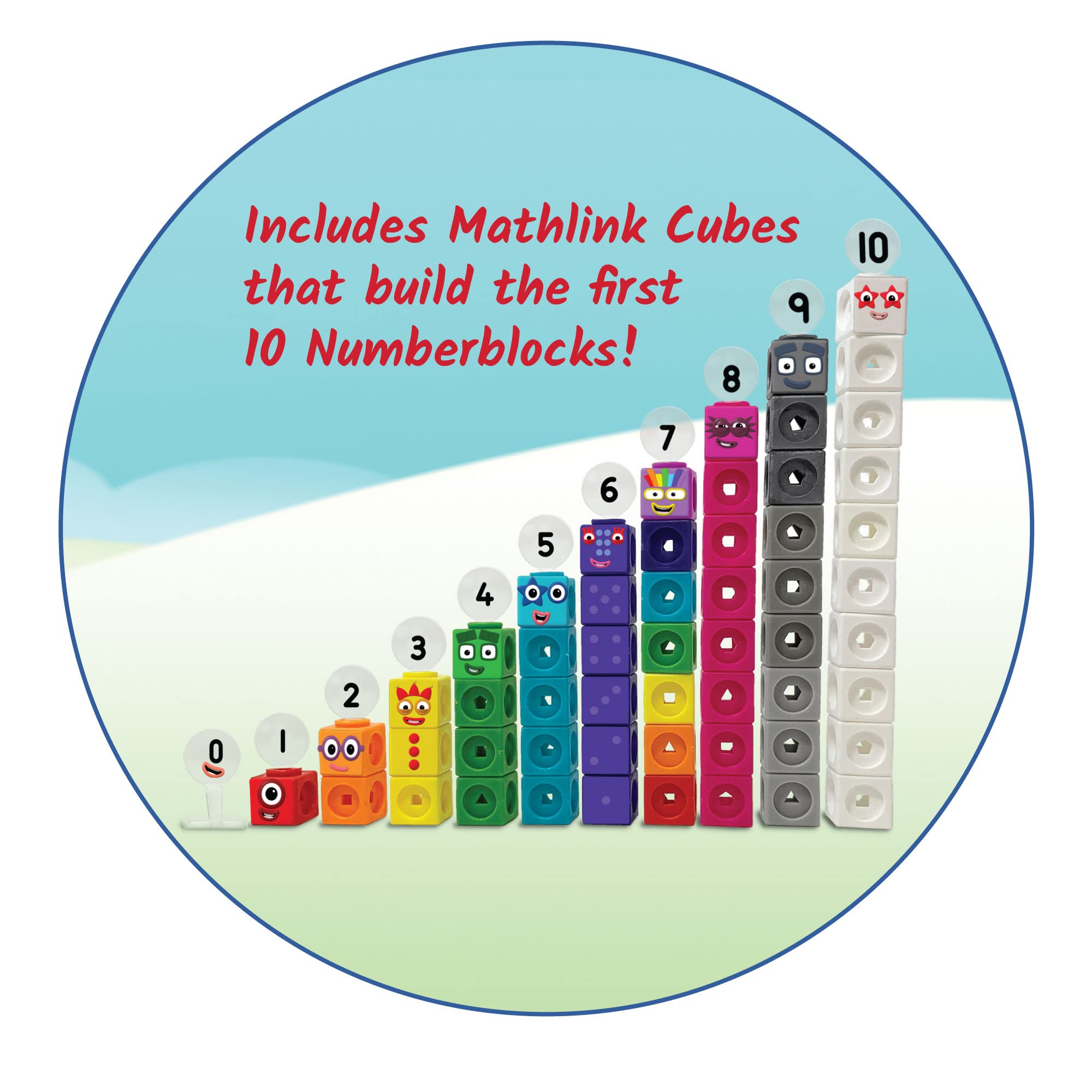 hand2mind close-up of colorful linking cubes highlighting tactile play