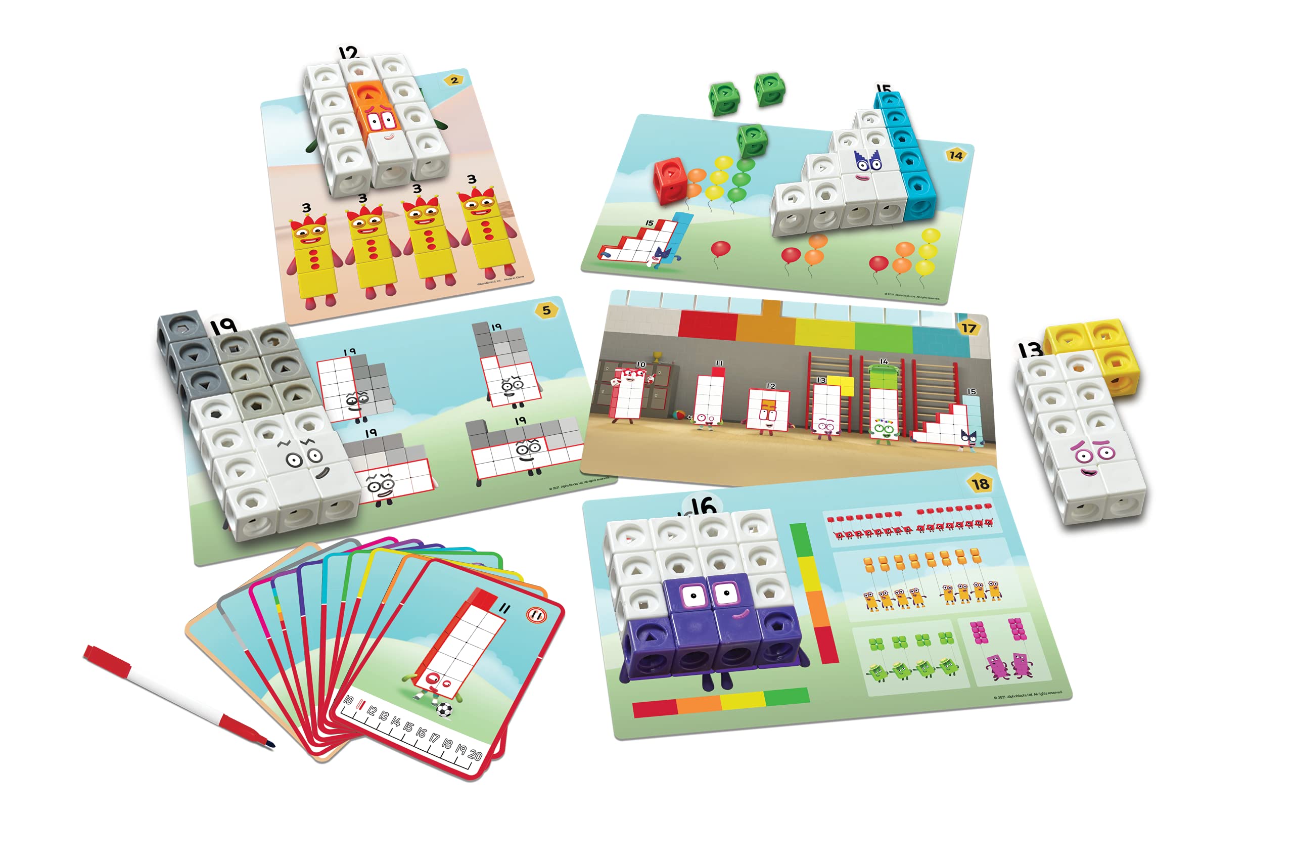 hand2mind Numberblocks cubes next to ruler showing scale for classroom use