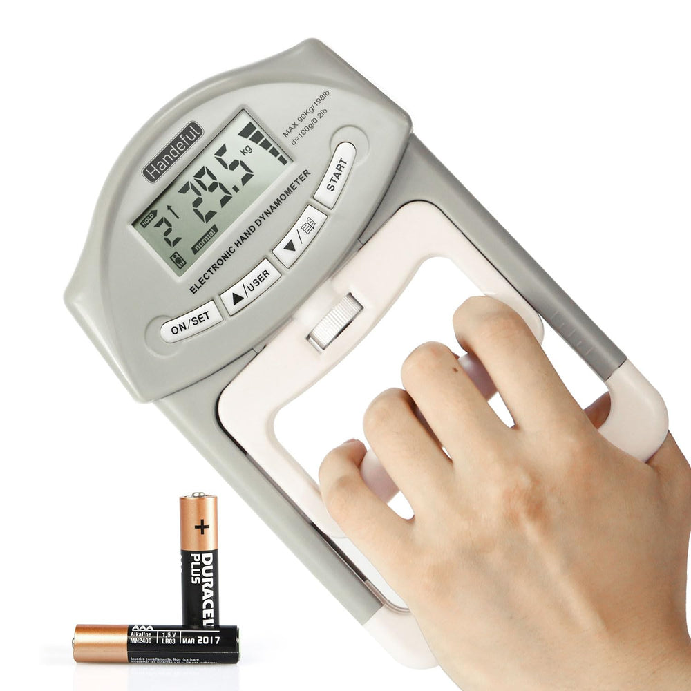 Handeful front view showing display and ergonomic shape, clear measurement benefit